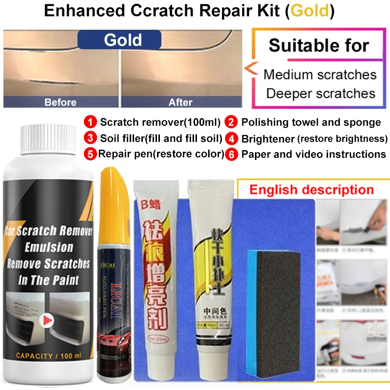 Auto Kras Remover Verf Care Tools Auto Swirl Remover Krassen Reparatie Polijsten Auto Body Slijpen Compound Anti Kras Wax: WHITE