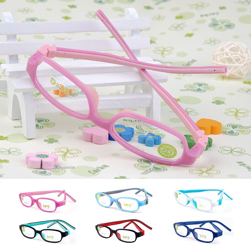 SECG-gafas cuadradas desmontables para niños, Marco para gafas de niños, flexibles, de silicona sólida, para estudiantes, lentes ópticas