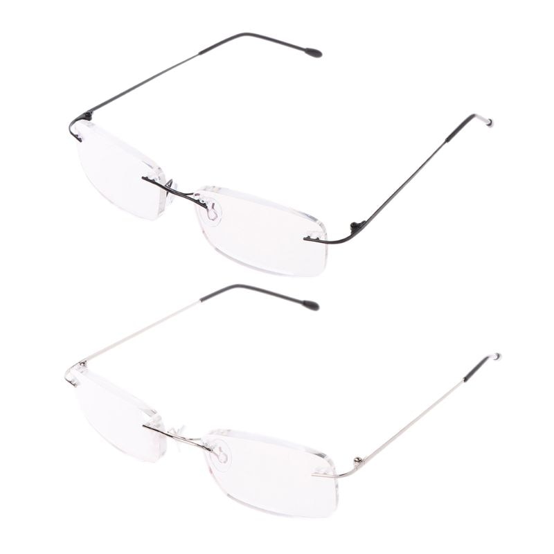 Mannen Titanium Legering Geen Velg Leesbril Frameloze Folding Brillen Presbyopie Eyewear + 1.0 + 1.5 + 2.0 + 2.5 + 3.0 + 3.5