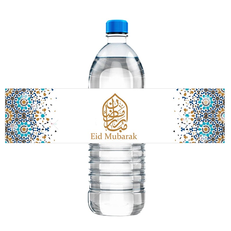 Étiquettes autocollantes Eid Mubarak, 20 pièces, pour décoration Eid al-fitr, pour bouteille d&#39;eau, pour fête musulmane islamique, pour bricolage