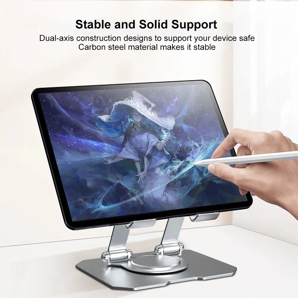 360° Rotatable Tablet Stand Adjustable Foldable Desktop Stand Mobile Phone Holder Lazy Bracket for iPhone iPad Laptop Tablet