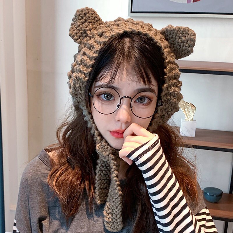 Mode Kikker Hoed Mutsen Gebreide Winter Hoed Effen Hip-Hop Skullies Gebreide Muts Cap Kostuum Accessoire Warm Winter motorkap