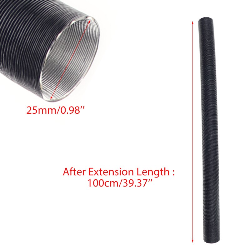25/42/60/76/90mm Car Heater Ducting Pipe 60-100cm Diesel Parking Heater Duct Aluminum Foil Warm Air Intake Pipe For Webasto: 100cmx2.5cm(LxID)