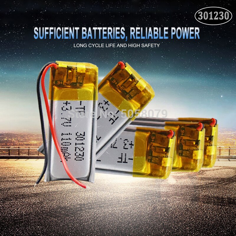 10 stücke/viel 301230 3,7 v 110mah Polymer Lithium-ionen akku li-po batterie für BH505 Headset