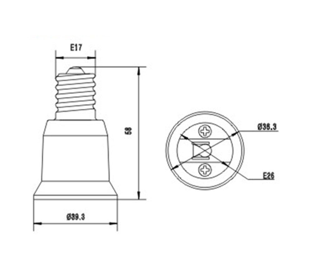 E17 Om E26/E27 Licht Socket Adapter E17 Om E27 Lamp Houder Converter, Ce Rohs, installeren E27/E26 Lamp In E17 Socket