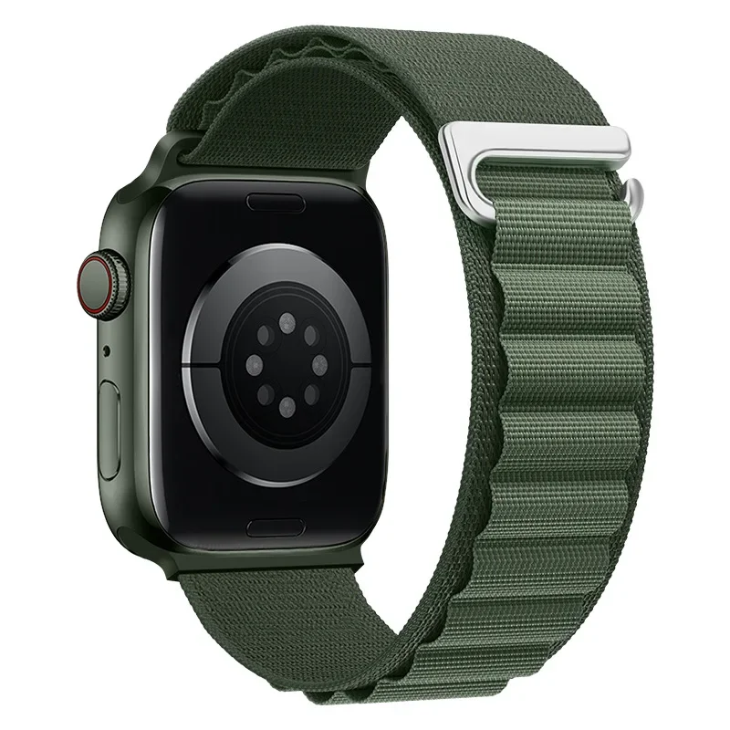 Correa Alpine Loop para Apple Watch Ultra Band 49mm 45mm 44mm 42mm 41mm 40mm pulseras de gancho en C de Metal iwatch SE series 9 8 7 6 5 4 3: Beige / 12 mm