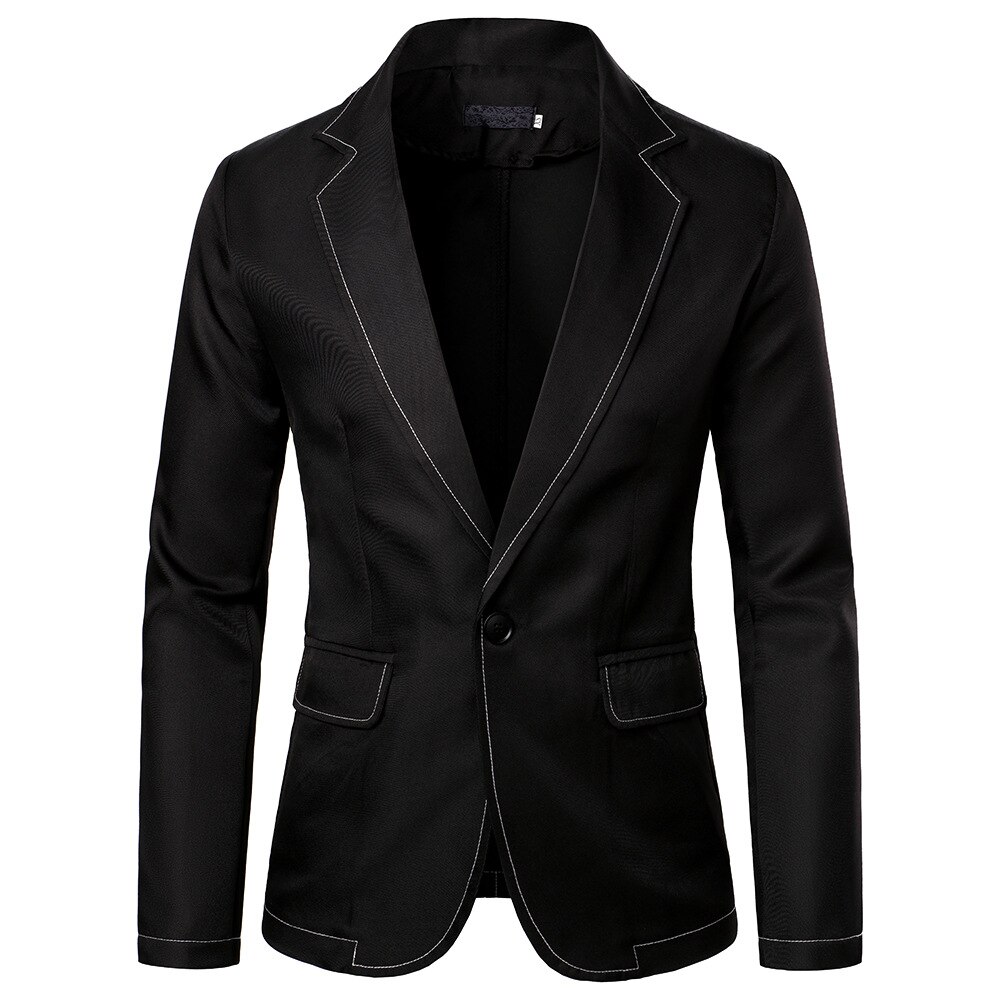 Line Men Dress Coat Suits Handsome Wedding Groom Slim Fit Black Men Blazers Casual Male Party Formal Tuxedo Homme: XS