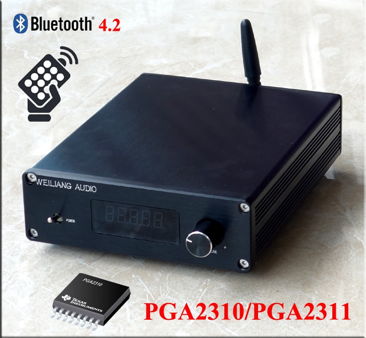 WEILIANG AUDIO F3 PGA2310/2311 afstandsbediening voorversterker + bluetooth 4.2