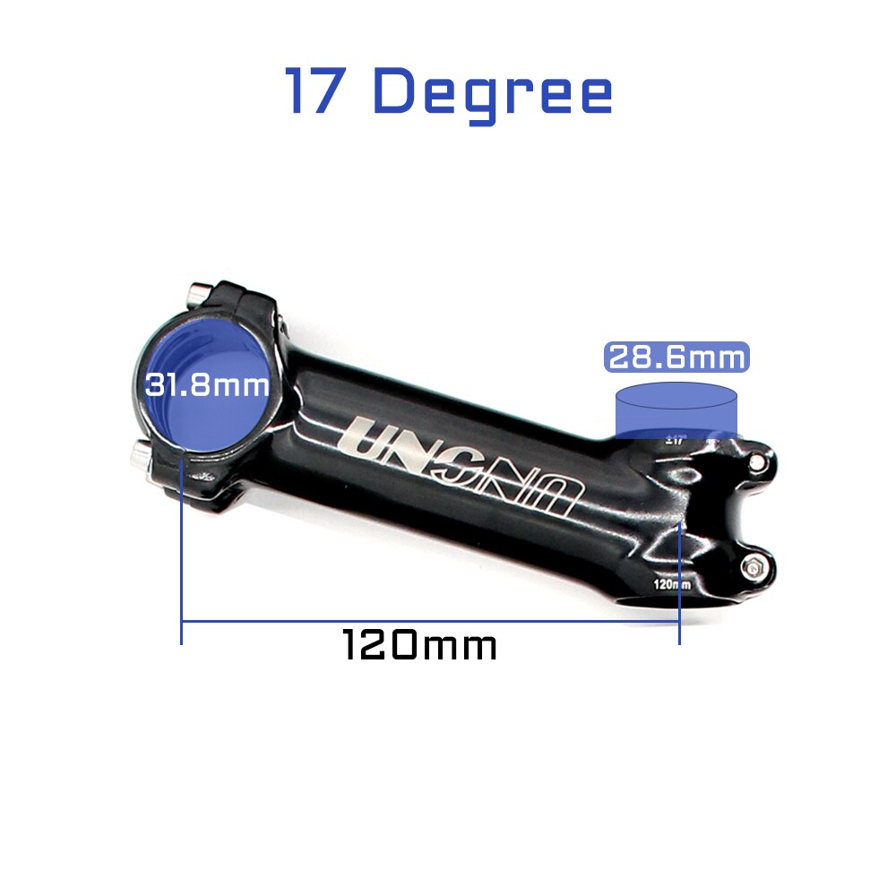 UNO Stem 7 Degree Bicycle Stem Road 17 Degree Ultralight Stem MTB 31.8mm Bicycle Handlebar Stem 35 Degree 60-130mm Kalloy Stem: 120mm 17 degree