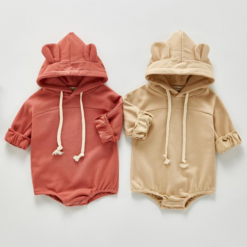 Monos con capucha de oso de dibujos animados para bebé, niños y chicas chicos niños, ropa de un Color, novedad primavera
