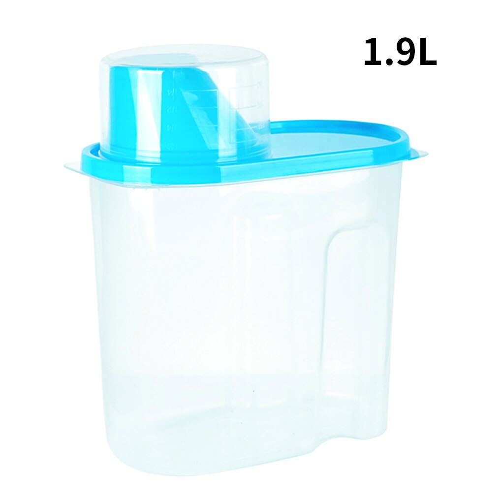 1.9-2.5L PP Food Storage Box Clear Plastic Kitchen Storage Bottles Jars Dried Grains Tank Pantry Container Sealpot Organizer 1pc: Blue 1.9L