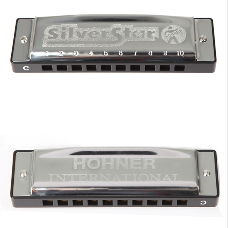 10 Holes Harmonica Hohner Silver Star Key of C Blues Harp Music Instrument Mouth Organ Diatonic Gaita accordion