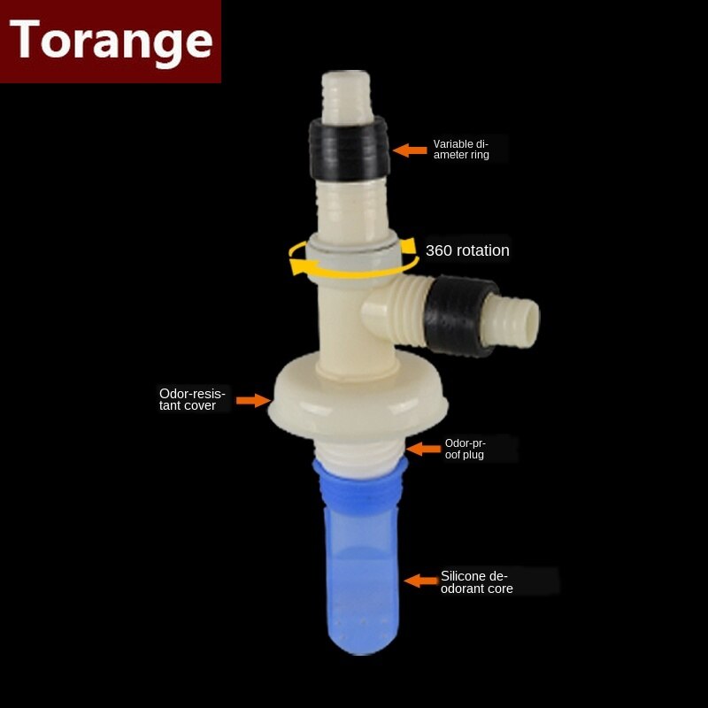 Basin washing machine drain tee deodorant connector bathroom 40/50 drain pipe mop pool drain tee