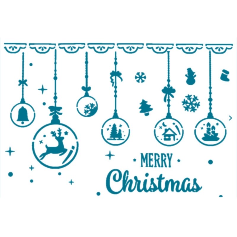 95AA Merry Christmas DIY Self Adhesive Silk Screen Printing Stencil Mesh Transfers