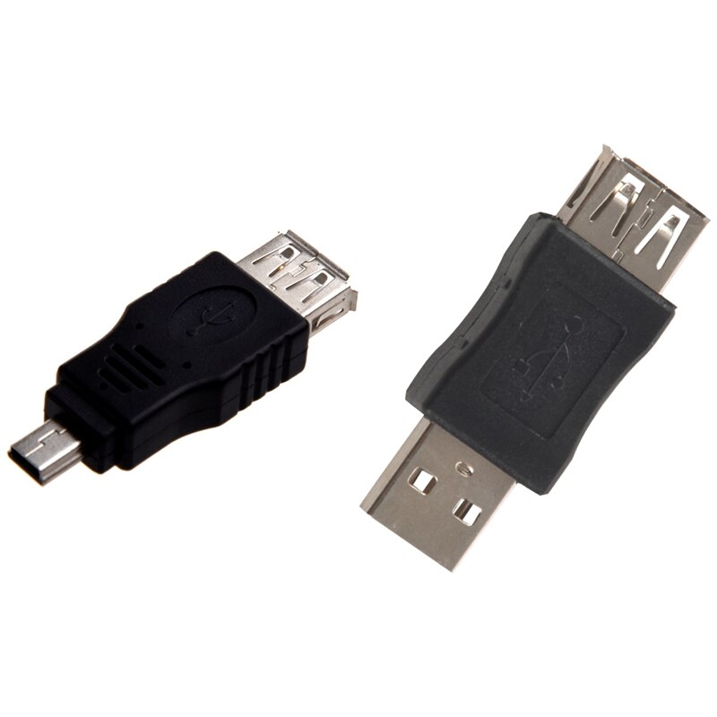 USB A Female to Mini USB B 5 Pin Male Adapter &amp; Male to Female Type A USB 2.0 Adapter Converter Changer: Default Title