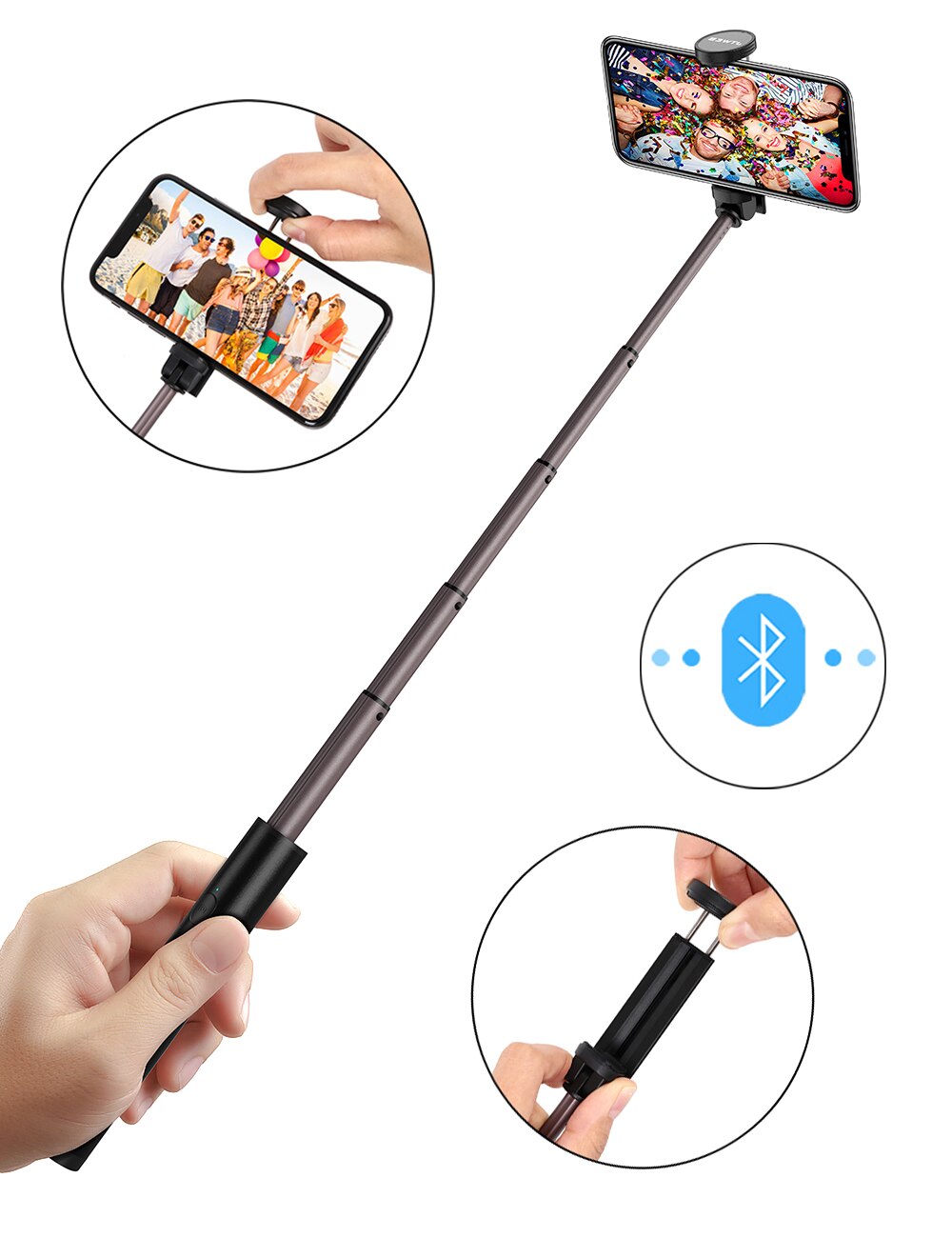 Willkey Draagbare Bluetooth Selfie Stick Handheld Voor Iphone Samsung Huawei Android Smart Telefoon Draadloze Selfiestick Super Licht