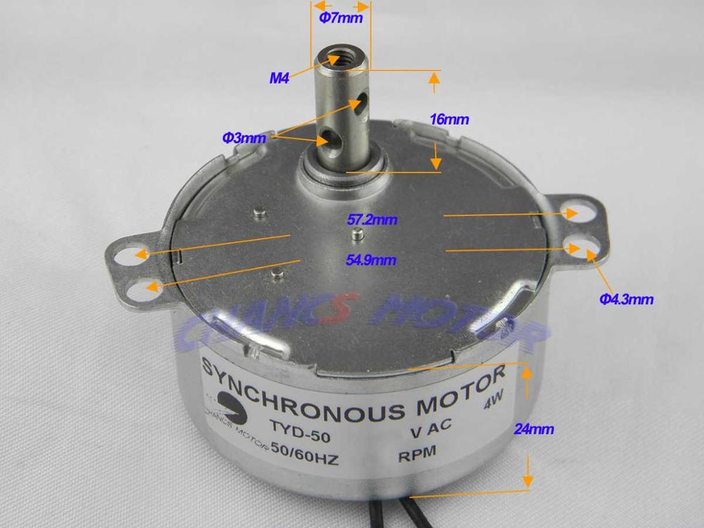 CHANCS TYD-50 Small Synchronous Gear Motor 110V AC 7.5-9RPM CW/CCW for Rod Dryer