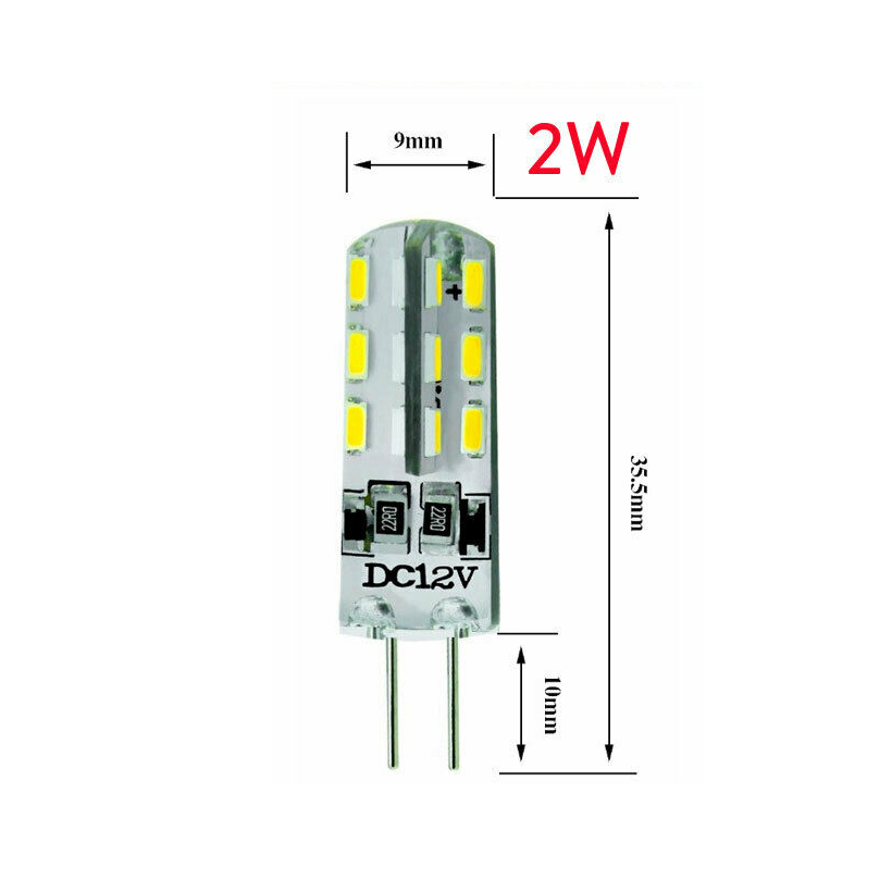 Yoryzeng 10 Uds Mini bombillas LED G4 2W 12V 220V 24LEDs 3014 SMD reemplazo de silicona 20W lámpara halógena lámpara decoración de foco