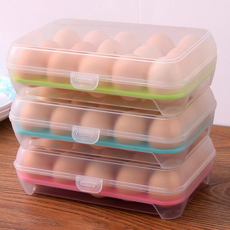 Soporte de plástico para bandeja de huevos contenedor de almacenamiento portátil, organizador con tapa para bandeja de huevos para el hogar, 1 Uds.