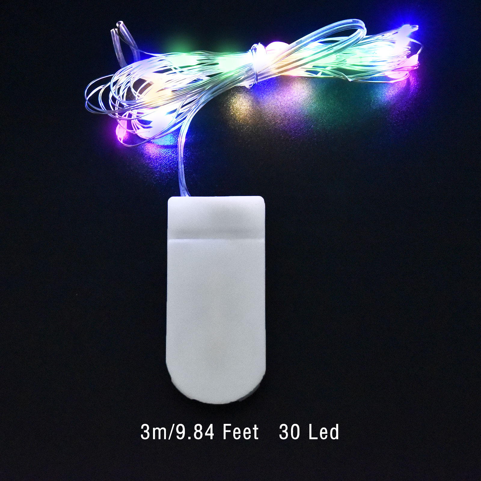 Guirlande lumineuse LED en fil de cuivre, 1/2/3M, étanche, batterie, pour bricolage, résine époxy, outils de moule, décoration de fête de noël et de mariage: Clair