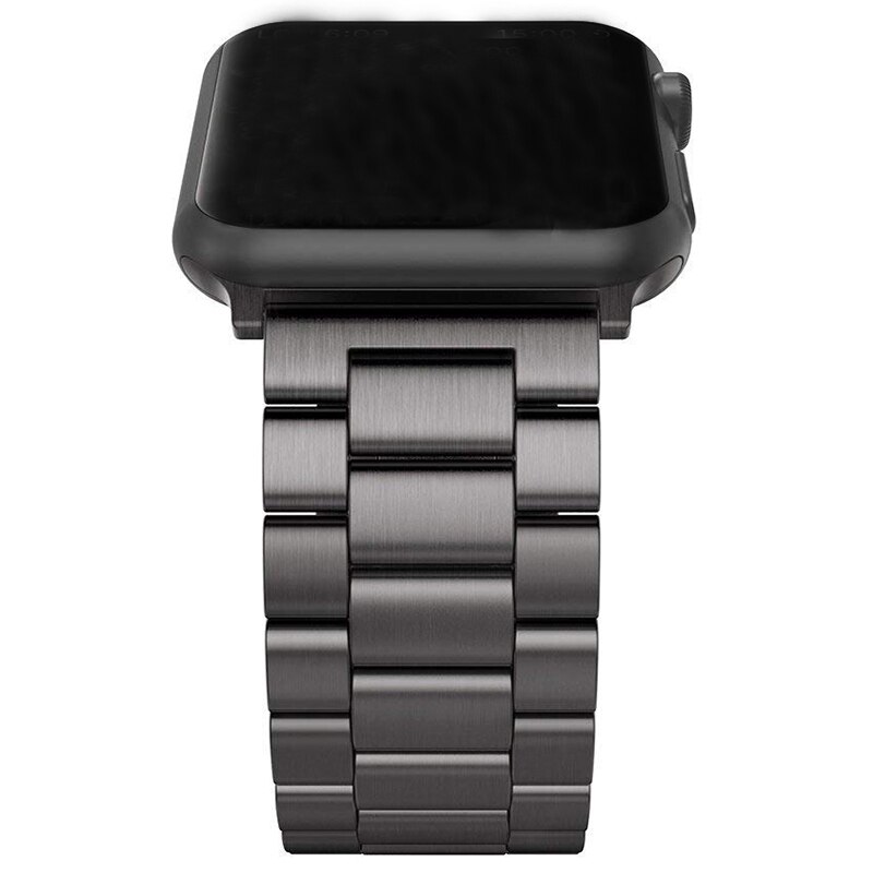 Bracelet en acier inoxydable pour Apple Watch, 38/42mm/40/44mm série 1 2 3 4 5 6, pour iwatch 5, bracelet avec bouton rose or: Black / 38-40