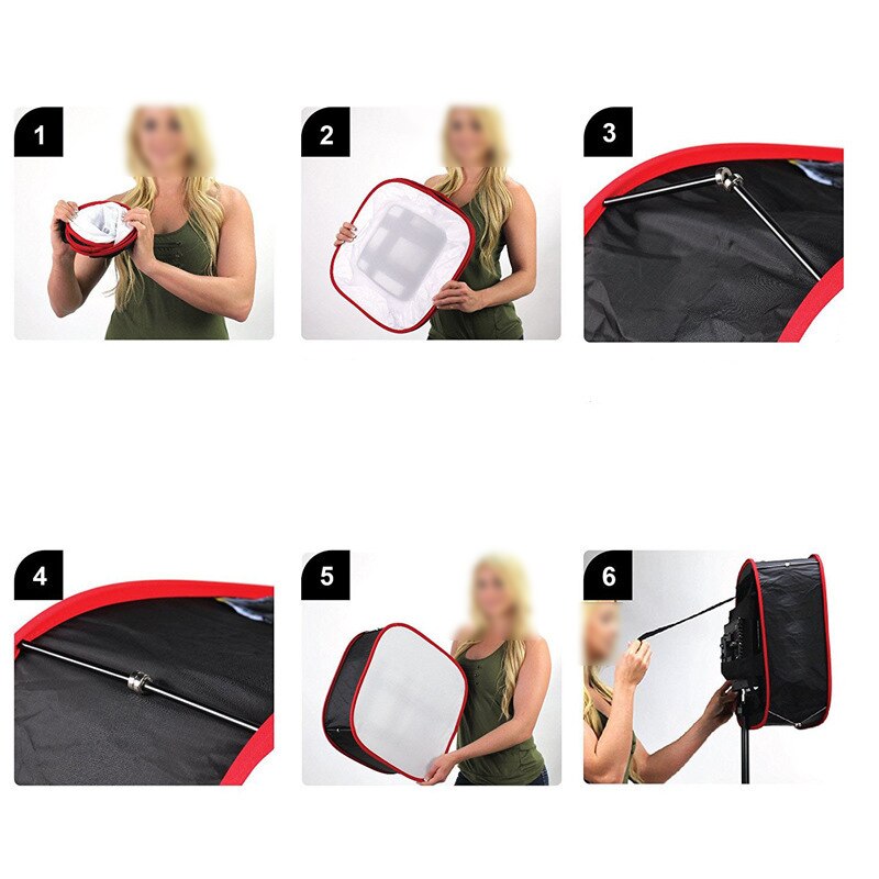 Punainen led-salama verkkovalo taitettava softbox studiovalo kannettava muotokuvaus erityiset softbox-valolaatikon kameratarvikkeet