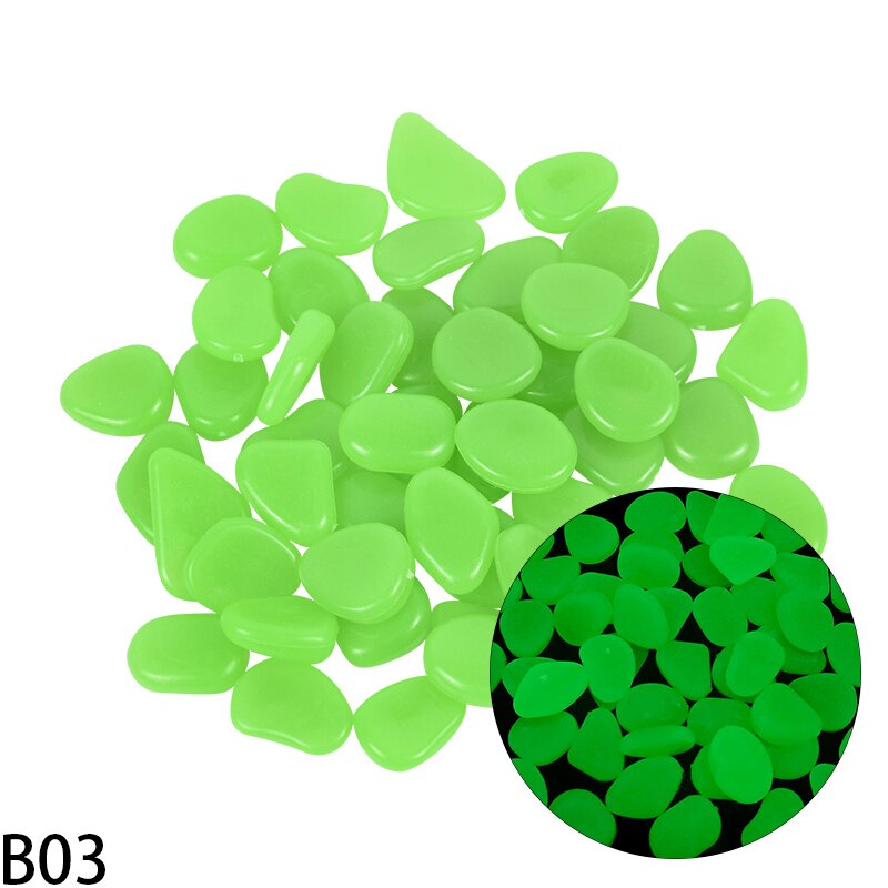 25/50Pcs ornamenti da giardino pietre luminose ciottoli fluorescenti Glow In The Dark Rocks per acquario esterno Home Fish Tank Decor: 25Pcs / B03