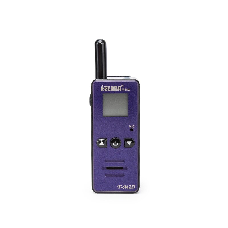 1 unidad, HELIDA T-M2D, 2W, Super Mini Radio bidireccional FRS GMRS UHF 400-520MHz, Mini WALKIE TALKIE: Purple / Euro