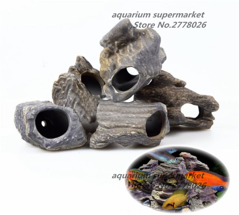 MF CICHLID STONE Ceramic Aquarium Rock Cave decor for Aquarium Fish Tank