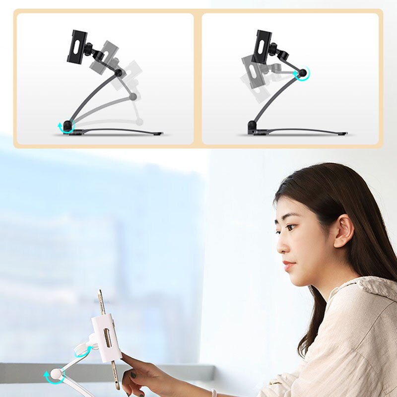 Rotating Portable Monitor Wall-Mounted Metal Stand, Suitable for Tablet and Mobile Phone Stand Below 15.6-Inch