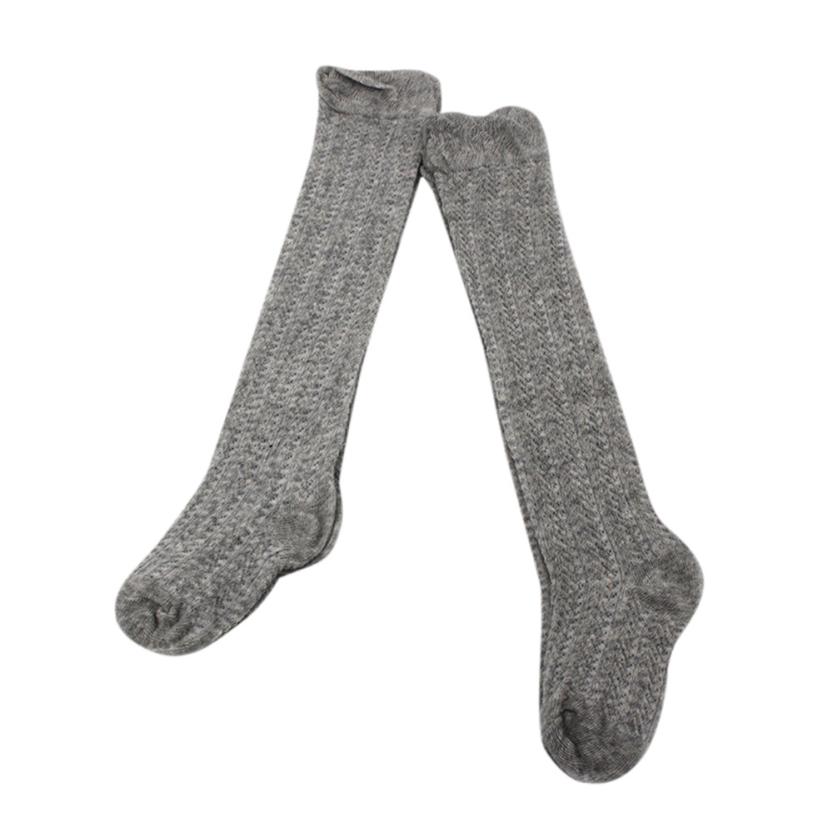 Leuke Baby Peuter Meisje Effen Sokken Kniehoge Kousen In Buis Sokken F804: Gray 12M