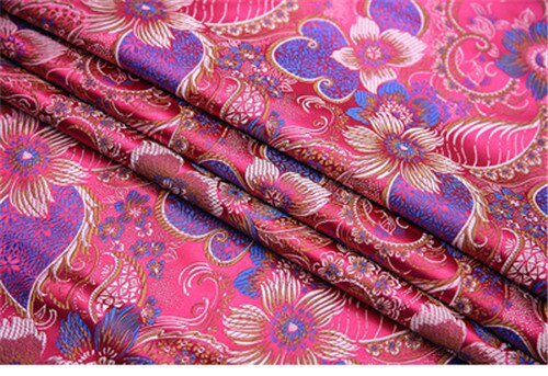 CF654 The High Florals Embroidery Jacquard Silk Brocade Fabric Chinese Wedding Dress Fabric Buddhism Clothes