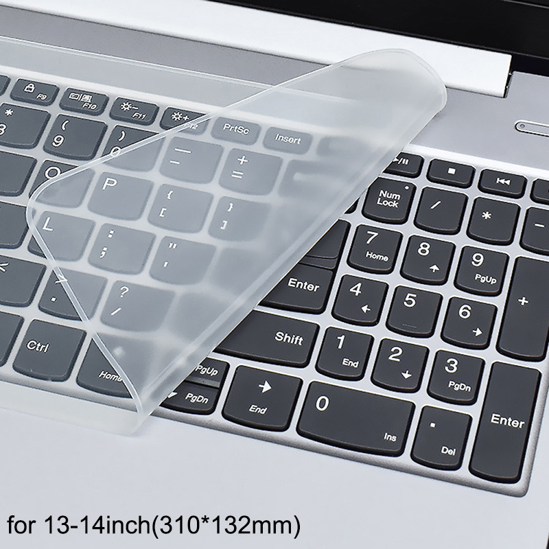 Cubierta para teclado de ordenador portátil de 13-17 pulgadas, Protector Universal para portátil, película transparente a prueba de polvo, películas transparentes de silicona para Macbook, 1 ud.: Negro