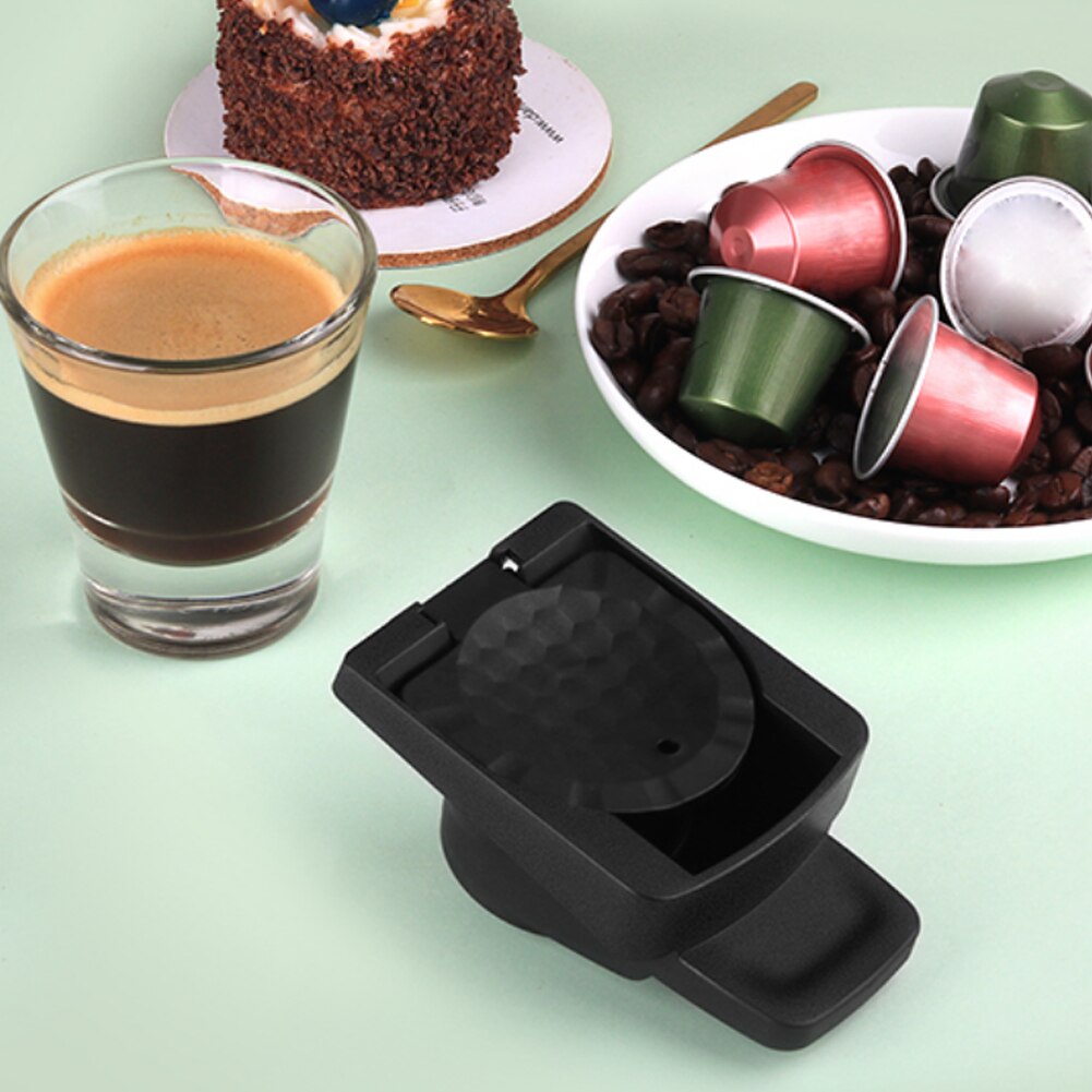 Matkvalitets rostfritt stål kaffekapselkonverteringsadapter för nespresso kompatibel med dolce gusto med doseringsring