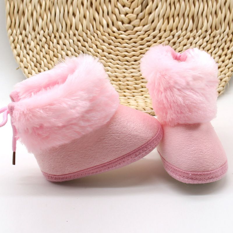 Meisje Peuter Snowboots Baby Laarzen Winter Warme Schoenen Met Vlinder-Knoop Anti-Slip Fluwelen Zuigeling Zachte sole Laarsjes