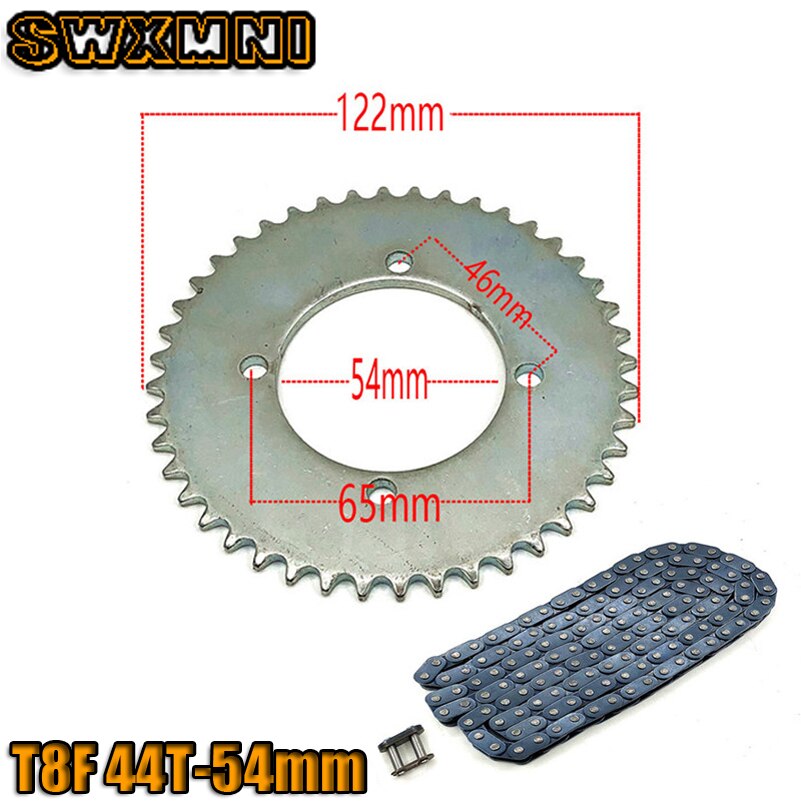 47cc 49cc T8F Chain 136 Links En 38 54 74 Tanden Keten Plaat Tandwiel Voor Mini Moto Atv quad 2 Takt Motor Onderdelen: T8F 44T-54mm set