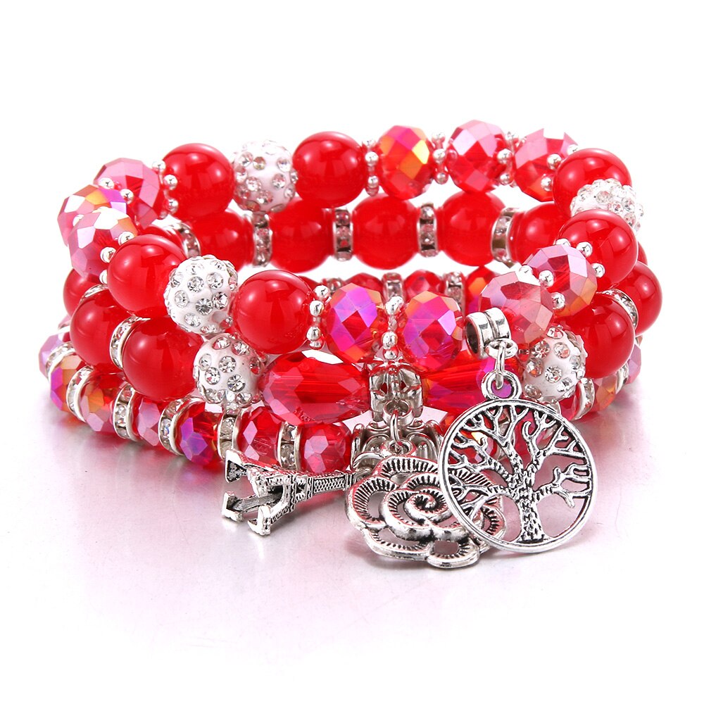 Bohemian Trend Women's Beaded Bracelet 3Pcs Mixed Color Resin Bracelet For Men's Luxury Jewelry Party Birthday: B3ZH-41