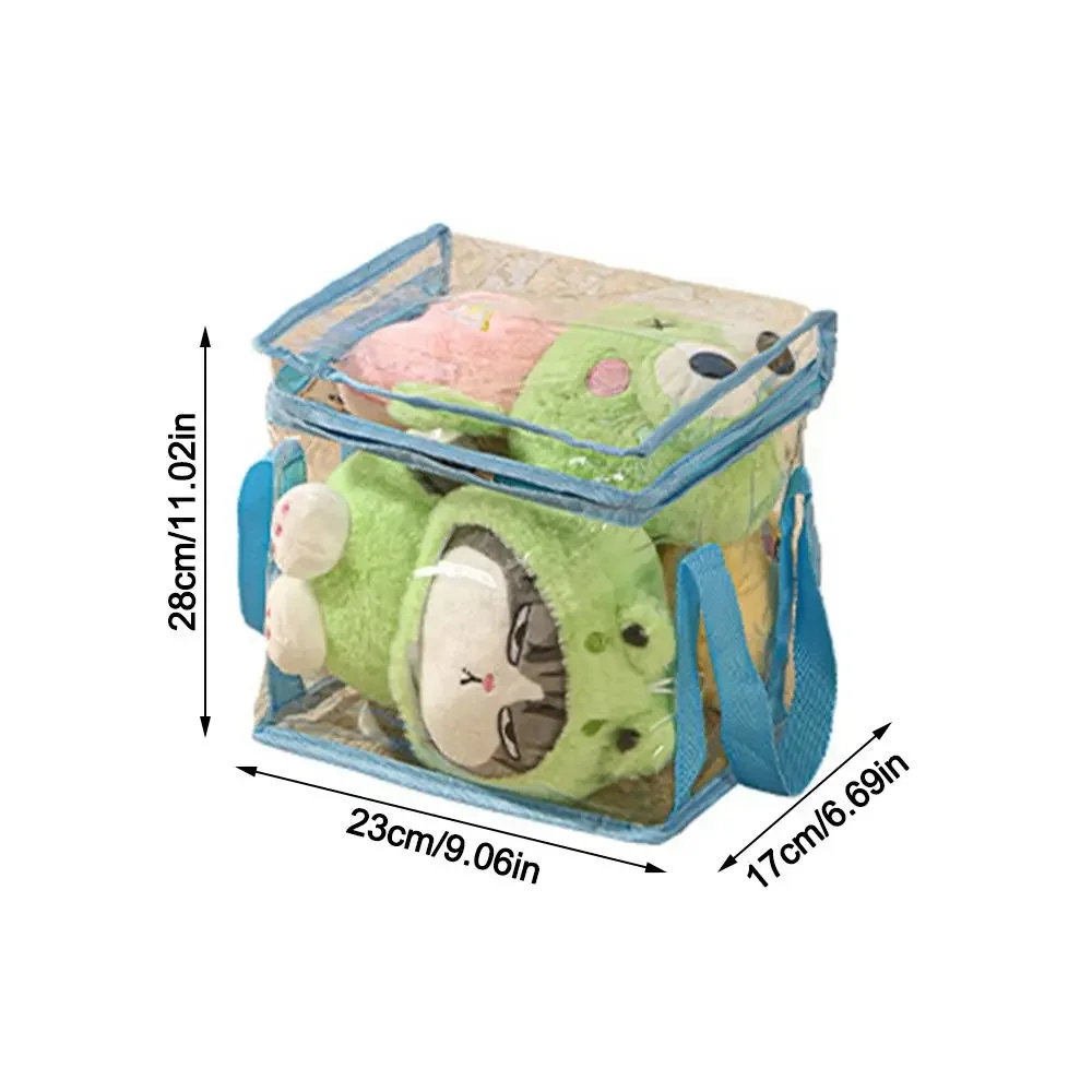 Caja de almacenamiento de juguetes impermeable de PVC, bolsa plegable multifuncional de gran capacidad, bolsa de almacenamiento transparente impermeable a prueba de polvo para el hogar: Transparente