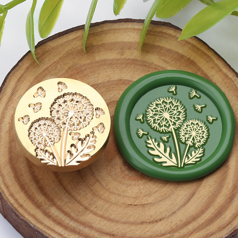 1pc 25mm plant bloem waszegelstempel sluitstempelkop voor kaarten enveloppen trouwuitnodigingen verpakkingen scrapbooking: Geel