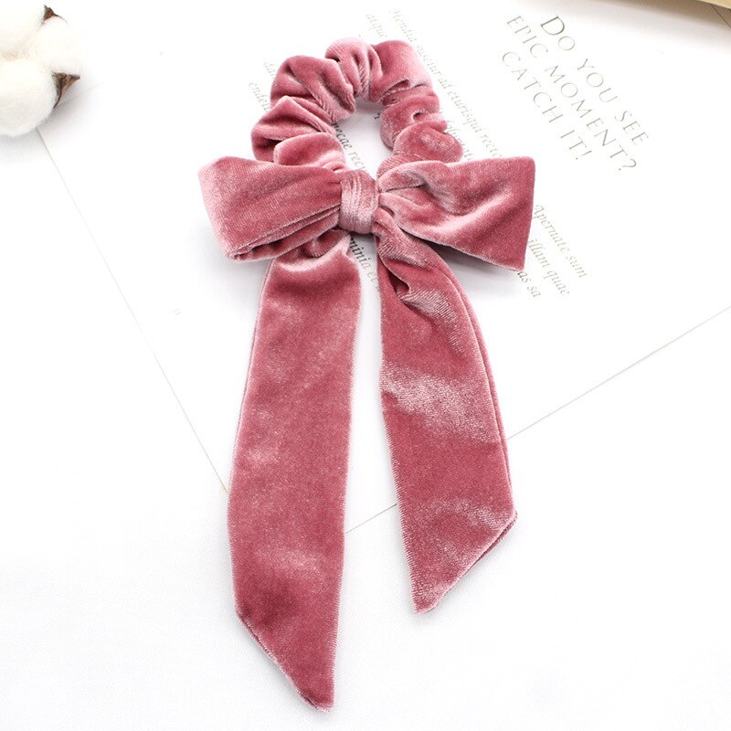 Doradeer Haaraccessoires Effen Vrouwen Haarbanden Fluwelen Scrunchies Bandana Paardenstaart Houder Haarband Hoofdbanden Chouchou Meisjes: Pink