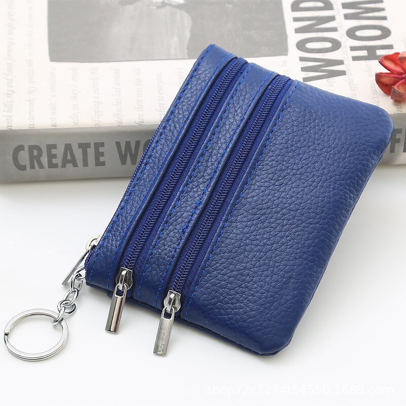 MINI lady petits rabats femmes de luxe sacs à main offre spéciale clé rétro-style fermeture éclair femme chaîne pièces poches: Blue