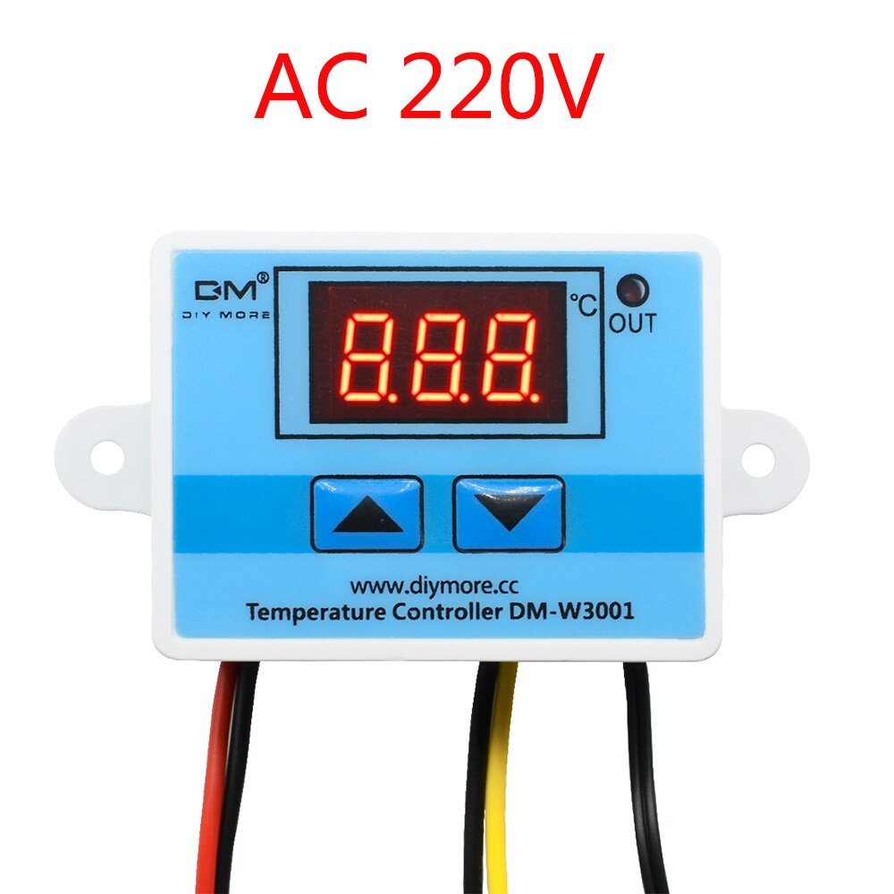 W3001 110V 220V 12V 24V Digital Temperature Controller Thermostat Thermoregulator Aquarium Incubator Water Heater Temp Regulator: AC 220V
