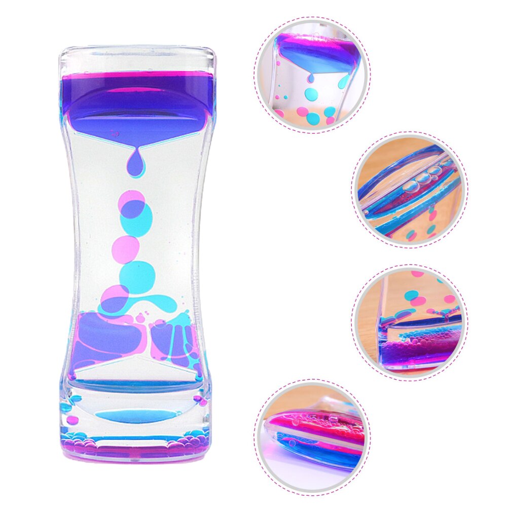 2Pcs Kleurrijke Liquid Timer Zandloper Taille Vorm Olie Zandloper Vloeibare Motion Bubble Bureau Kinderen Speelgoed Volwassenen Woondecoratie