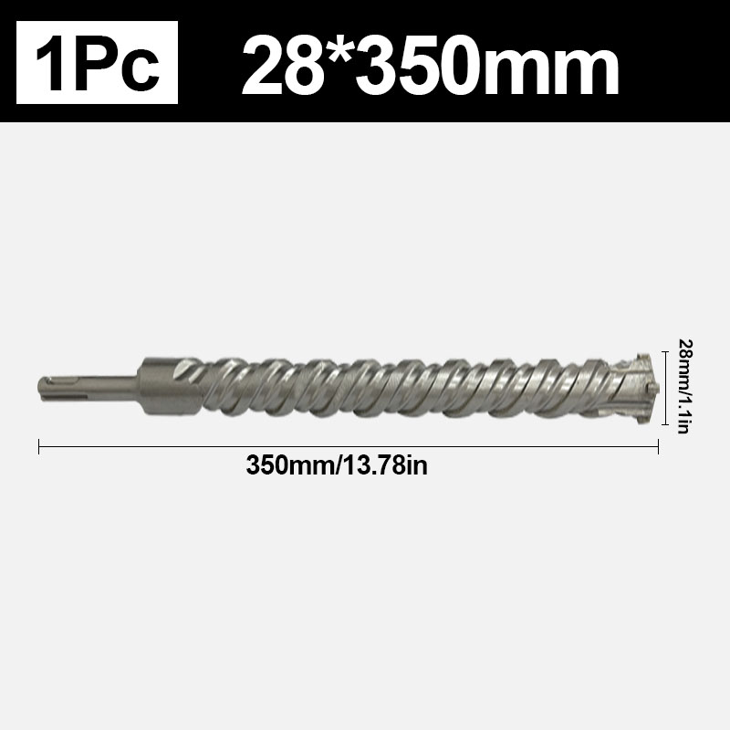 Broca para hormigón de 8-32mm, 350mm de longitud, ranura cruzada SDS Plus, martillo para mampostería, broca de impacto para perforar agujeros en paredes y piedras: Azul cielo