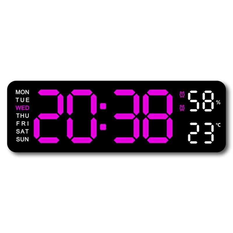 LED-Digital-Wanduhr, großes Anzeige, batteriebetriebener Wecker mit Temperatur, Datum, Woche, Schreibtisch und Wanduhr, Часы Espero