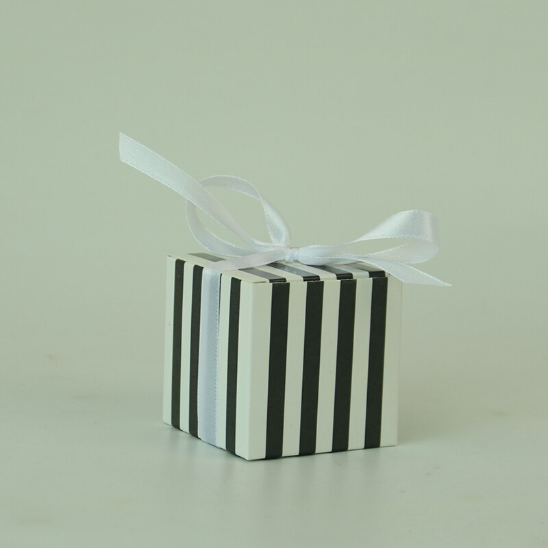 10Pcs/Bag Boxes Kraft Paper Candy Box Wedding Favors Baby Shower Decoration Boy Girl Gender Reveal Birthday Party Supplies: Black white