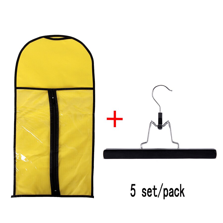 Support de rangement de perruque en bois d'usine alileader avec sac de perruque pour extension de cheveux perruque anti-poussière sac d'extension de cheveux non tissé 10 ensembles/pièces: 5 tao huangse