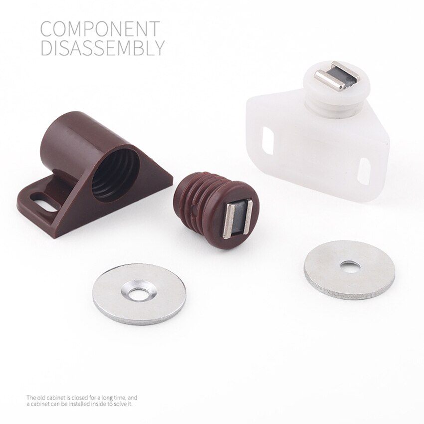 ABS Round Magnetic Door Catches Latch, Cabinet &amp; Furniture Shutter Magnetic Catch Closer for Cupboards, Drawers, Closet