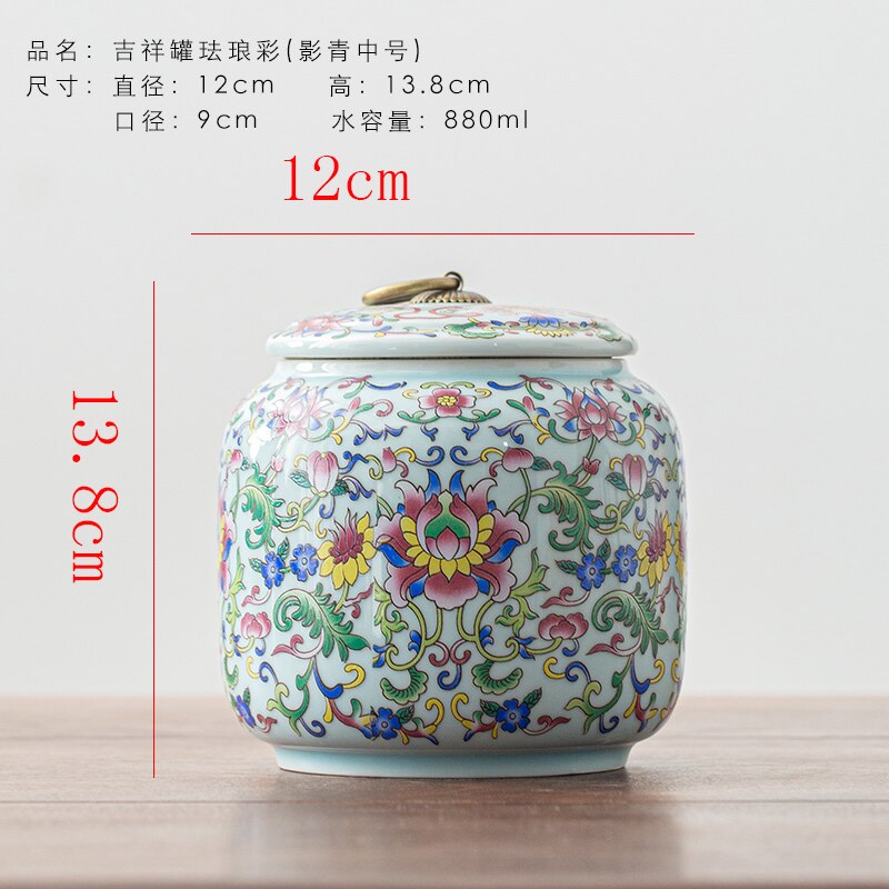 Chinese Style Blue and White Porcelain Tea Box Home Candy Nut Sealed Storage Jar Ceramic Candy Storage Jar Home Decor: B-medium