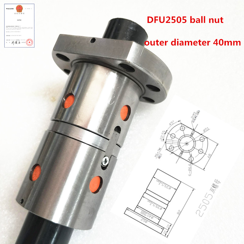 DFU2505 ballscrew double nut 25mm ball screw nut CNC DIY Carving machine parts